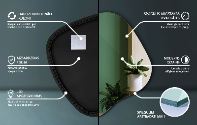 Oglinda forma neregulata led unică