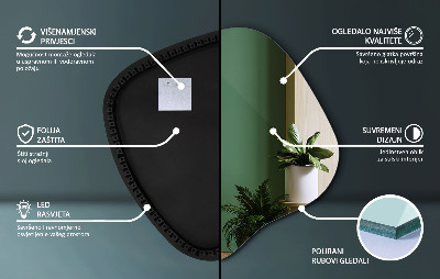 Oglinda forma neregulata led unică