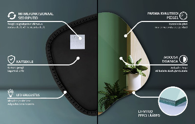 Oglinda forma neregulata led unică