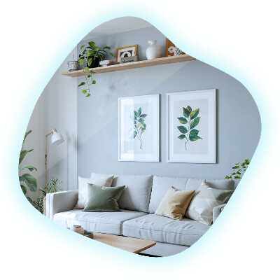 Oglinda forma neregulata led unică