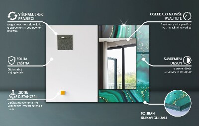 Oglindă cu ramă imprimată Model de marmură abstractă