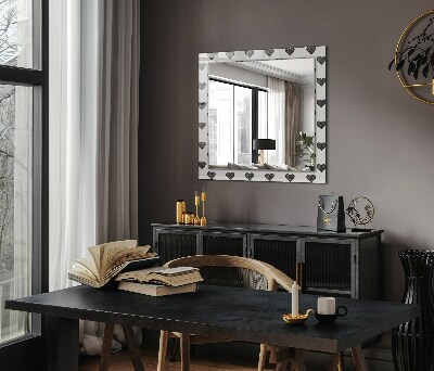 Decorare oglindă Model de inimioare negre