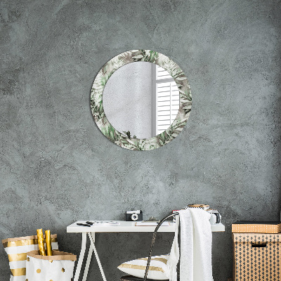 Oglinda rotunda imprimata Frunze de acuarelă