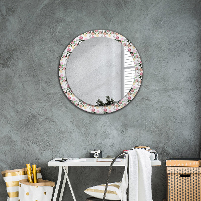 Oglinda cu decor rotunda Muguri de bujor