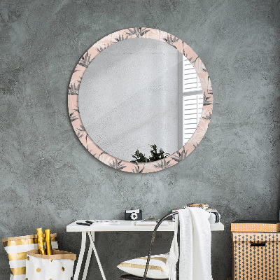 Oglinda rotunda rama cu imprimeu Paradisul păsărilor
