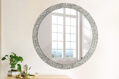 Oglinda rotunda rama cu imprimeu Model floral