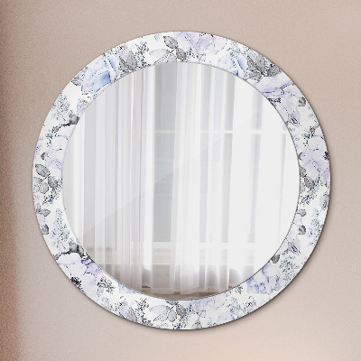 Oglinda rotunda rama cu imprimeu Trandafiri albaștri