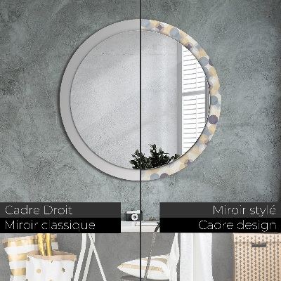 Oglinda rotunda rama cu imprimeu Roți geometrice