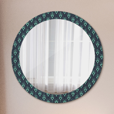 Oglinda rotunda rama cu imprimeu Model floral