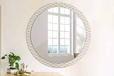 Oglinda rotunda rama cu imprimeu Floare orientală