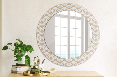 Oglinda rotunda rama cu imprimeu Floare orientală