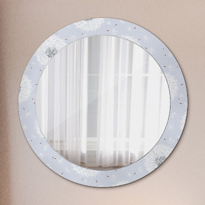 Oglinda rotunda rama cu imprimeu Flori de păpădie