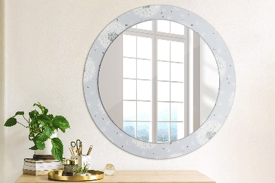 Oglinda rotunda rama cu imprimeu Flori de păpădie