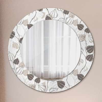 Oglinda rotunda imprimata Floral abstract