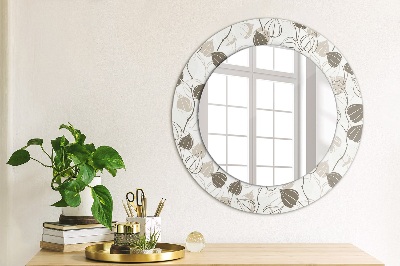 Oglinda rotunda imprimata Floral abstract