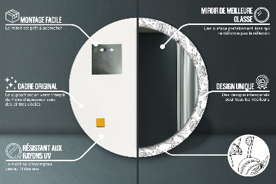 Oglinda rotunda imprimata Model floral