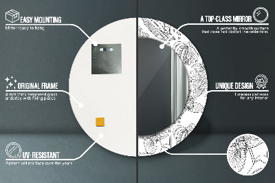 Oglinda rotunda imprimata Model floral