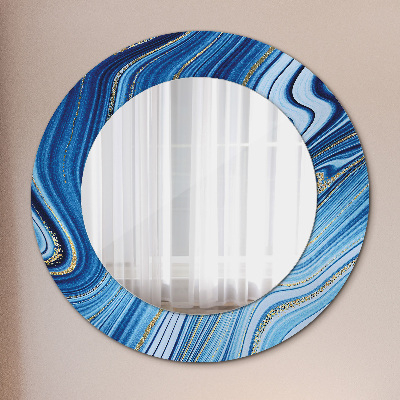 Oglinda rotunda imprimata Marmură albastră