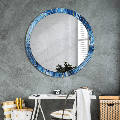 Oglinda rotunda imprimata Marmură albastră