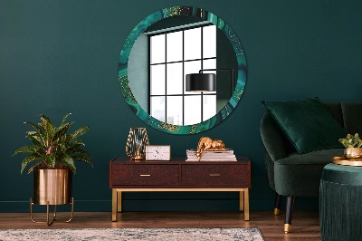 Oglinda rotunda imprimata Marmură de smarald