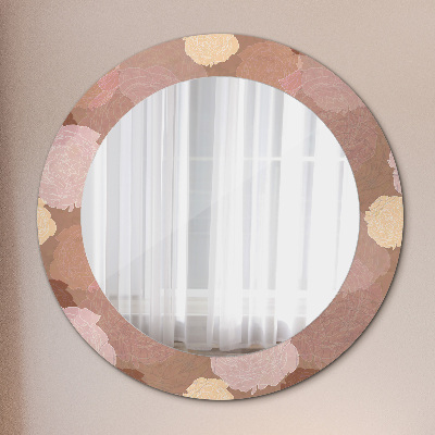 Oglinda rotunda imprimata Compoziția trandafirilor