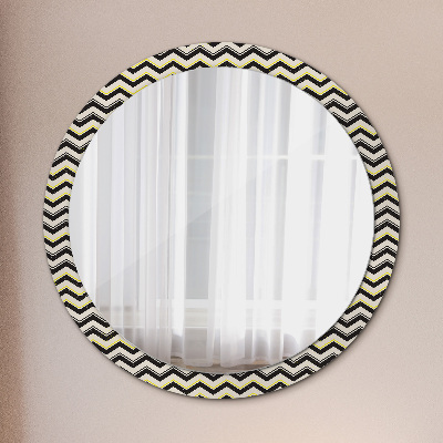 Oglinda cu decor rotunda Model de zigzag