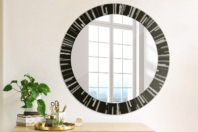 Oglinda rotunda rama cu imprimeu Compoziție radială