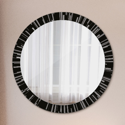 Oglinda rotunda rama cu imprimeu Compoziție radială