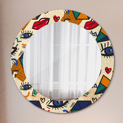 Oglinda rotunda rama cu imprimeu Stil de artă pop