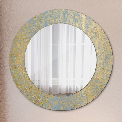 Oglinda rotunda rama cu imprimeu Textura filmului de aur