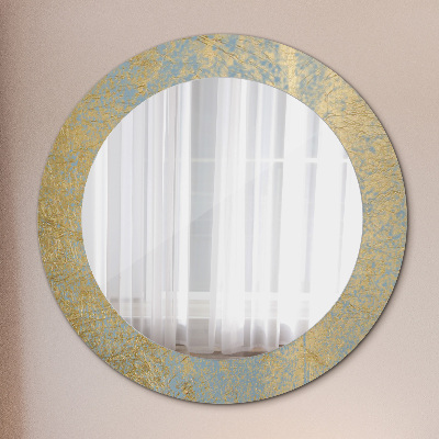 Oglinda rotunda rama cu imprimeu Textura filmului de aur
