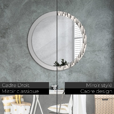 Oglinda cu decor rotunda Model cu dungi