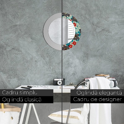 Decoratiuni perete cu oglinda Model de flori retro