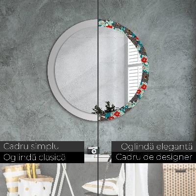 Decoratiuni perete cu oglinda Model de flori retro