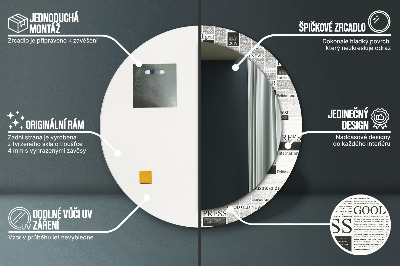 Oglinda cu decor rotunda Model din ziare