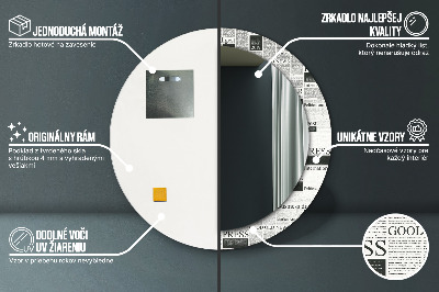 Oglinda cu decor rotunda Model din ziare