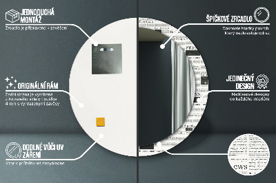 Oglinda cu decor rotunda Model din ziare