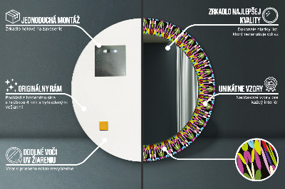 Oglinda cu decor rotunda Model de mandala psihedelică