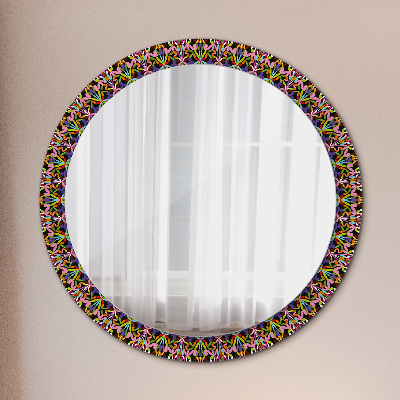 Oglinda cu decor rotunda Model de mandala psihedelică