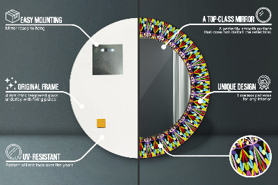 Oglinda cu decor rotunda Model de mandala psihedelică