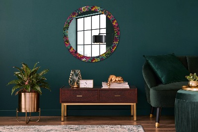Oglinda cu decor rotunda Flori pictate manual