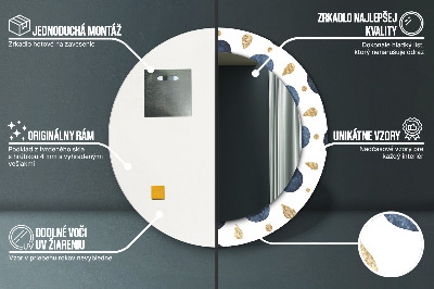 Oglinda rotunda imprimata Mandala de lună