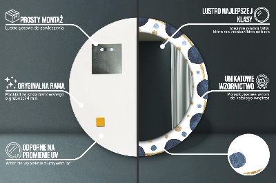 Oglinda rotunda imprimata Mandala de lună