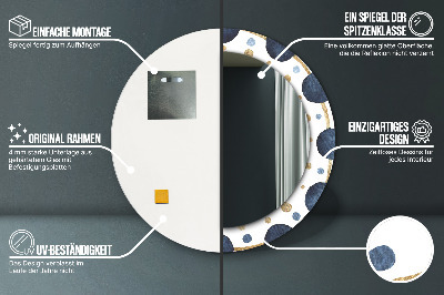 Oglinda rotunda imprimata Mandala de lună