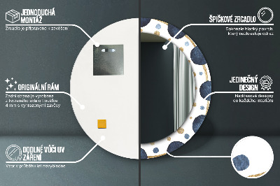 Oglinda rotunda imprimata Mandala de lună