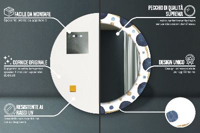 Oglinda rotunda imprimata Mandala de lună