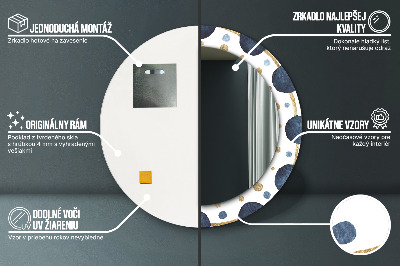 Oglinda rotunda imprimata Mandala de lună