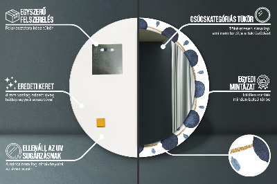 Oglinda rotunda imprimata Mandala de lună