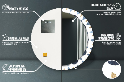 Oglinda rotunda imprimata Mandala de lună