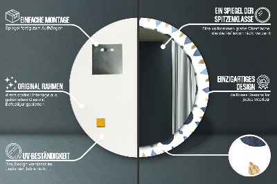 Oglinda rotunda imprimata Mandala de lună